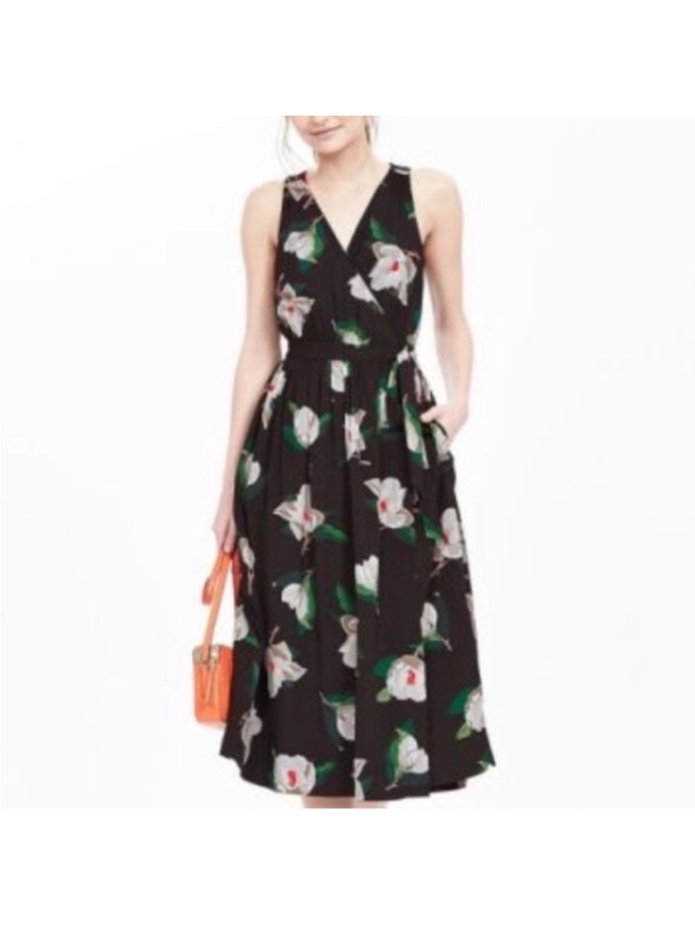 Banana Republic floral wrap dress sz 6